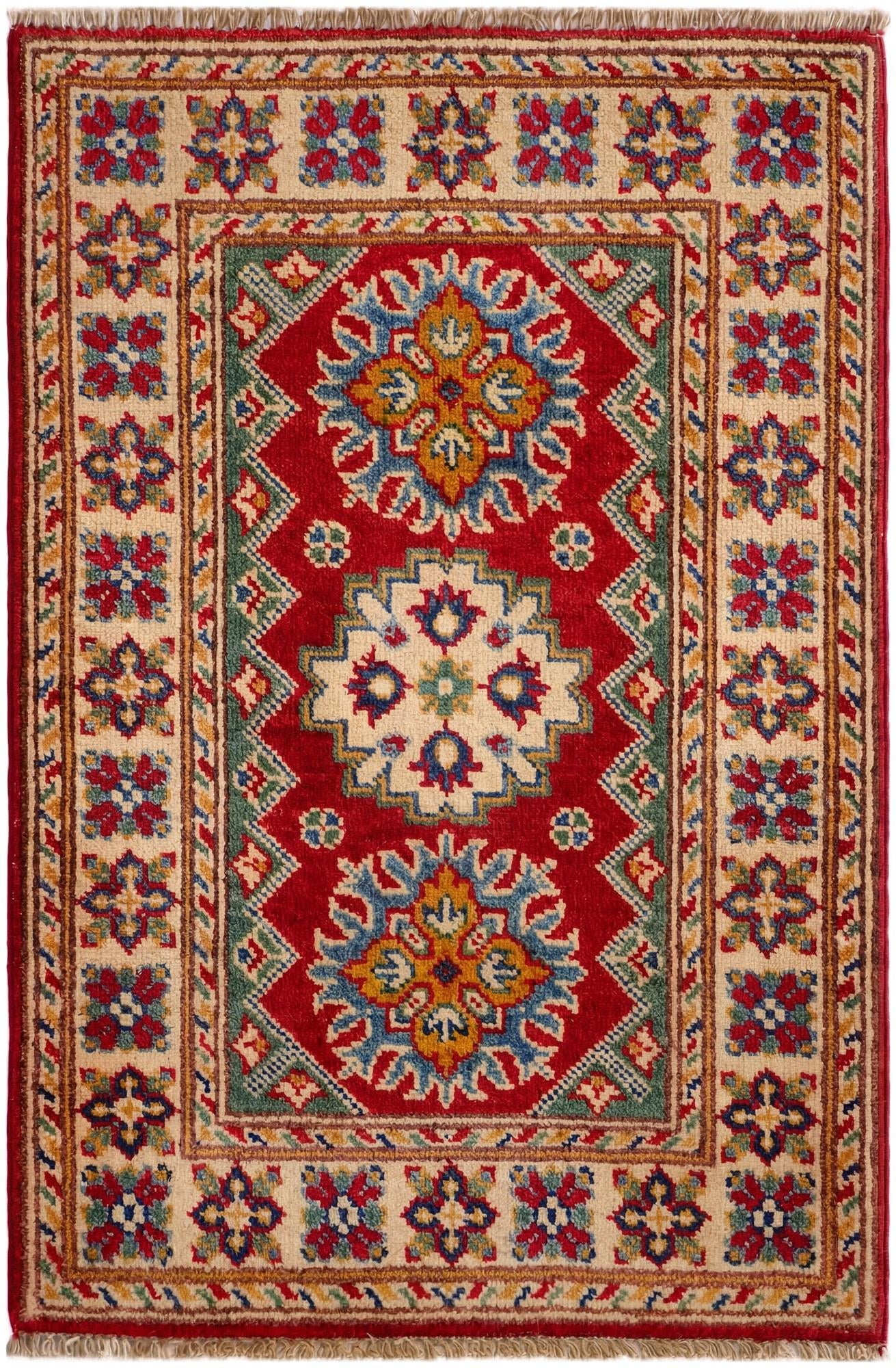 2' x 2' 11 Hand Knotted Kazak Rug