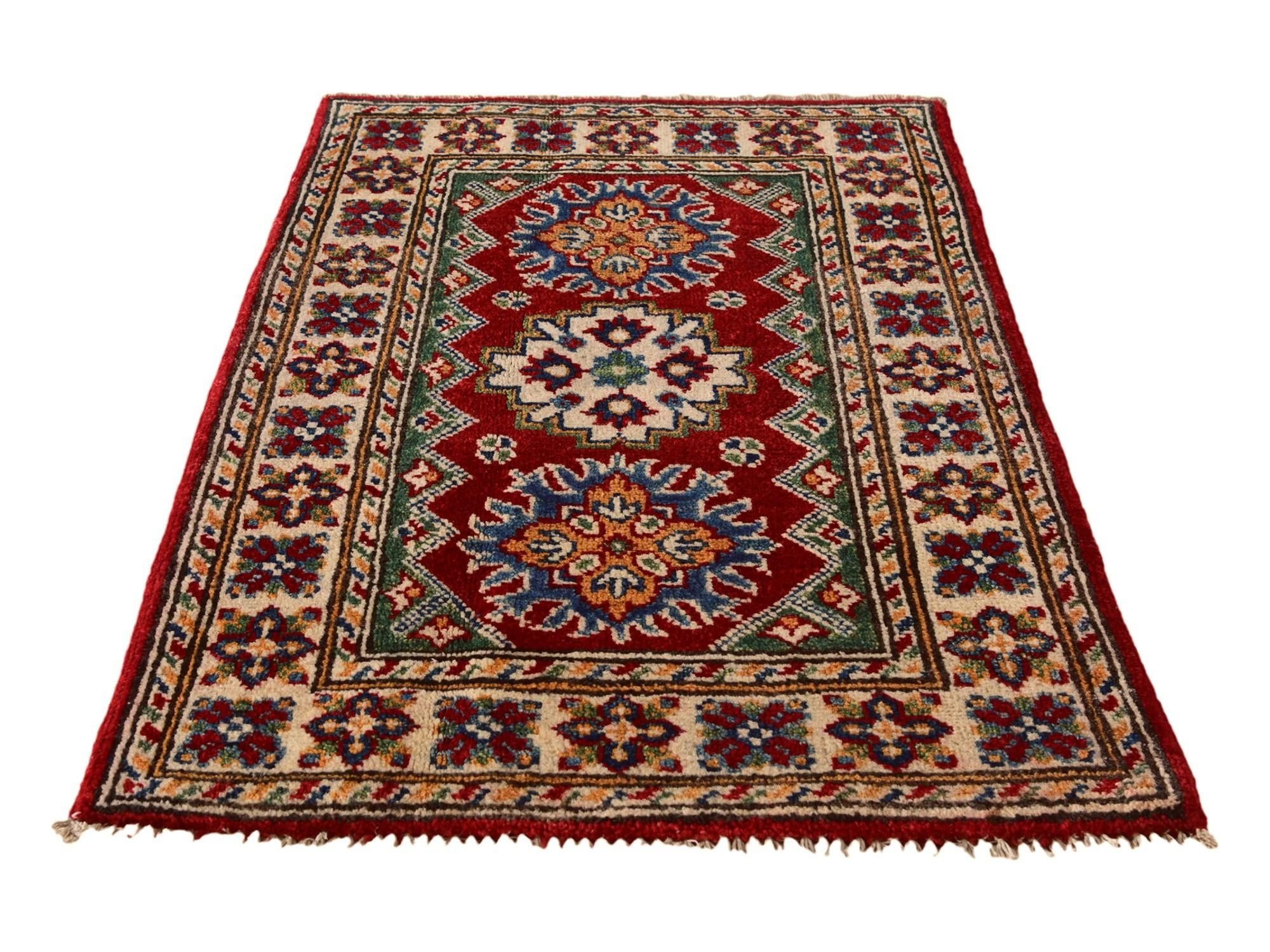 2' x 3' 3 Hand Knotted Kazak Rug
