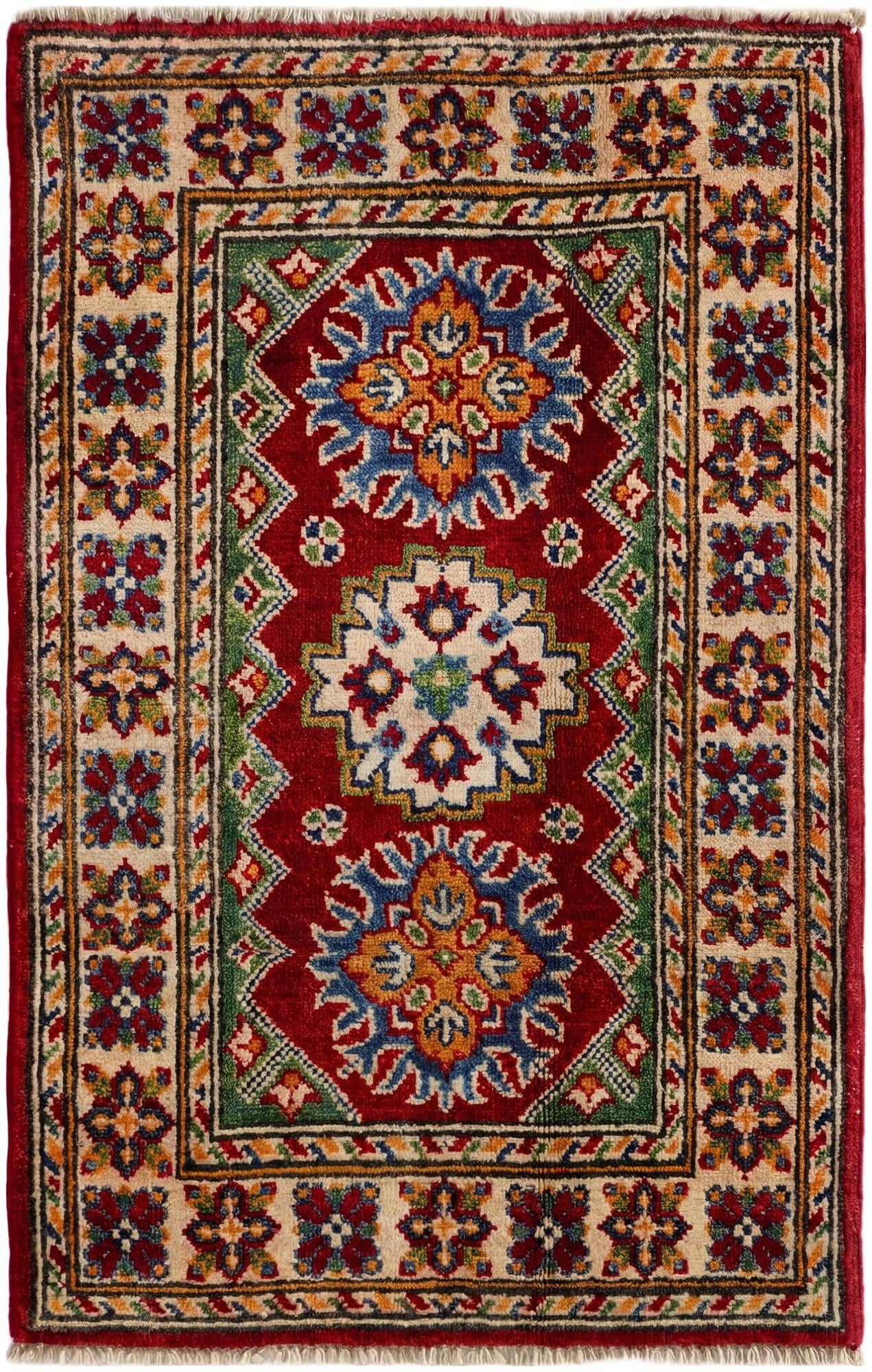 2' x 3' 3 Hand Knotted Kazak Rug
