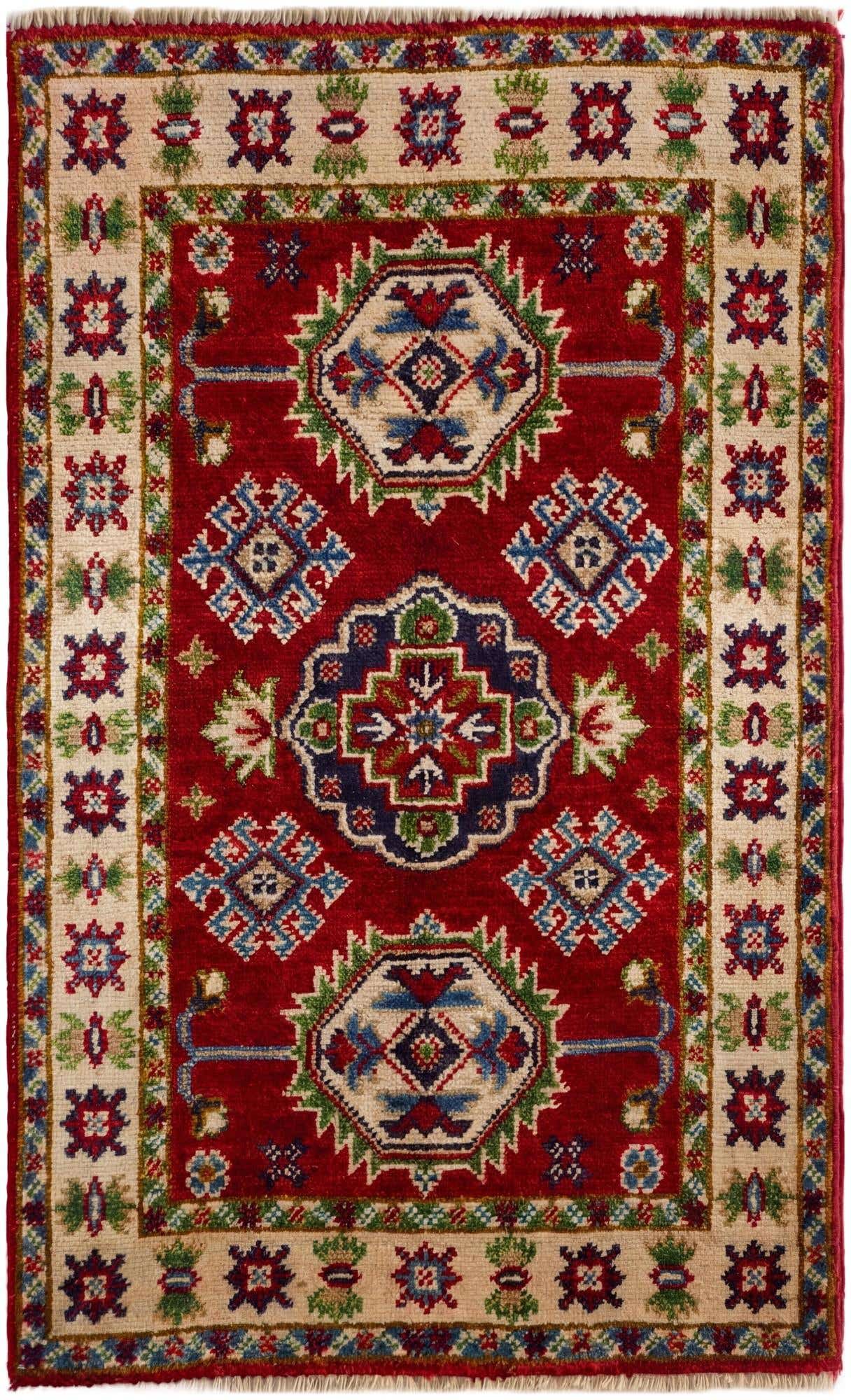 2' 1 x 3' 6 Hand Knotted Kazak Rug