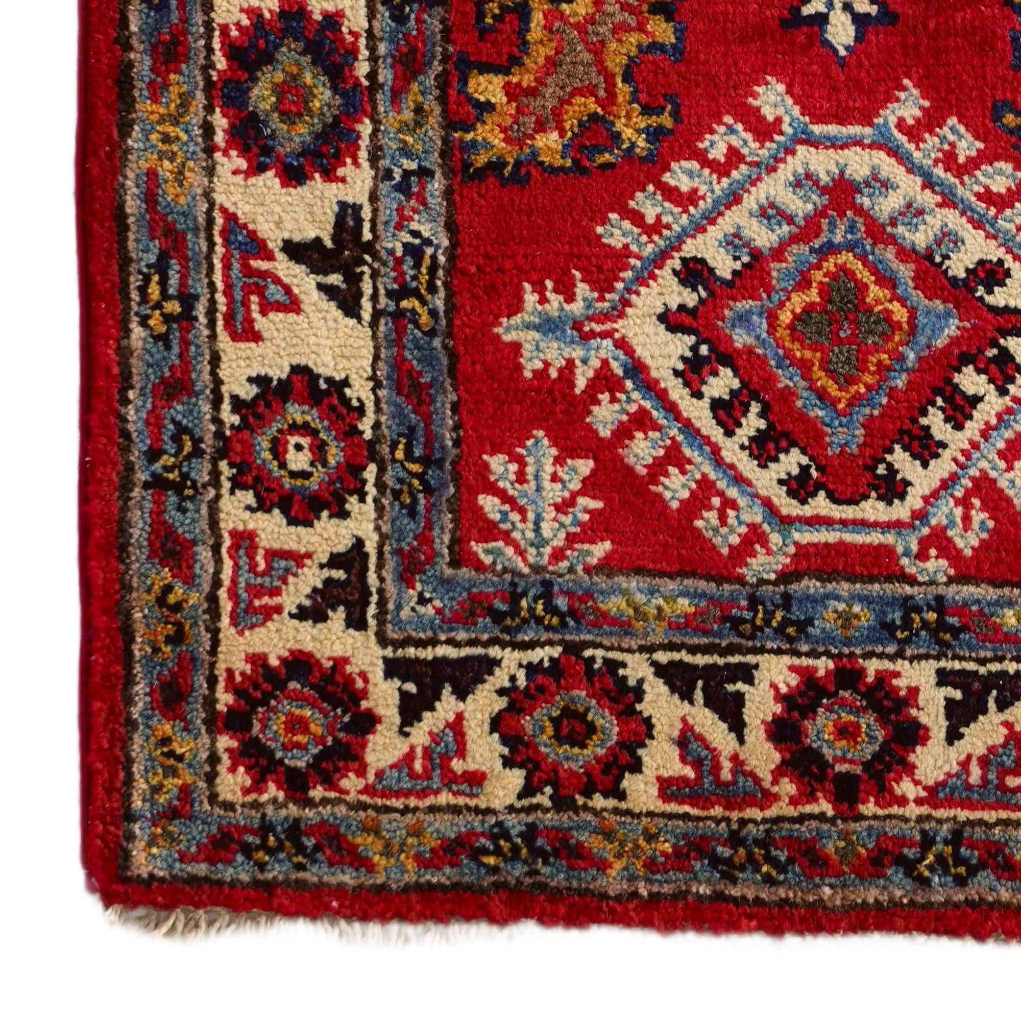 1' 11 x 3' Hand Knotted Kazak Rug