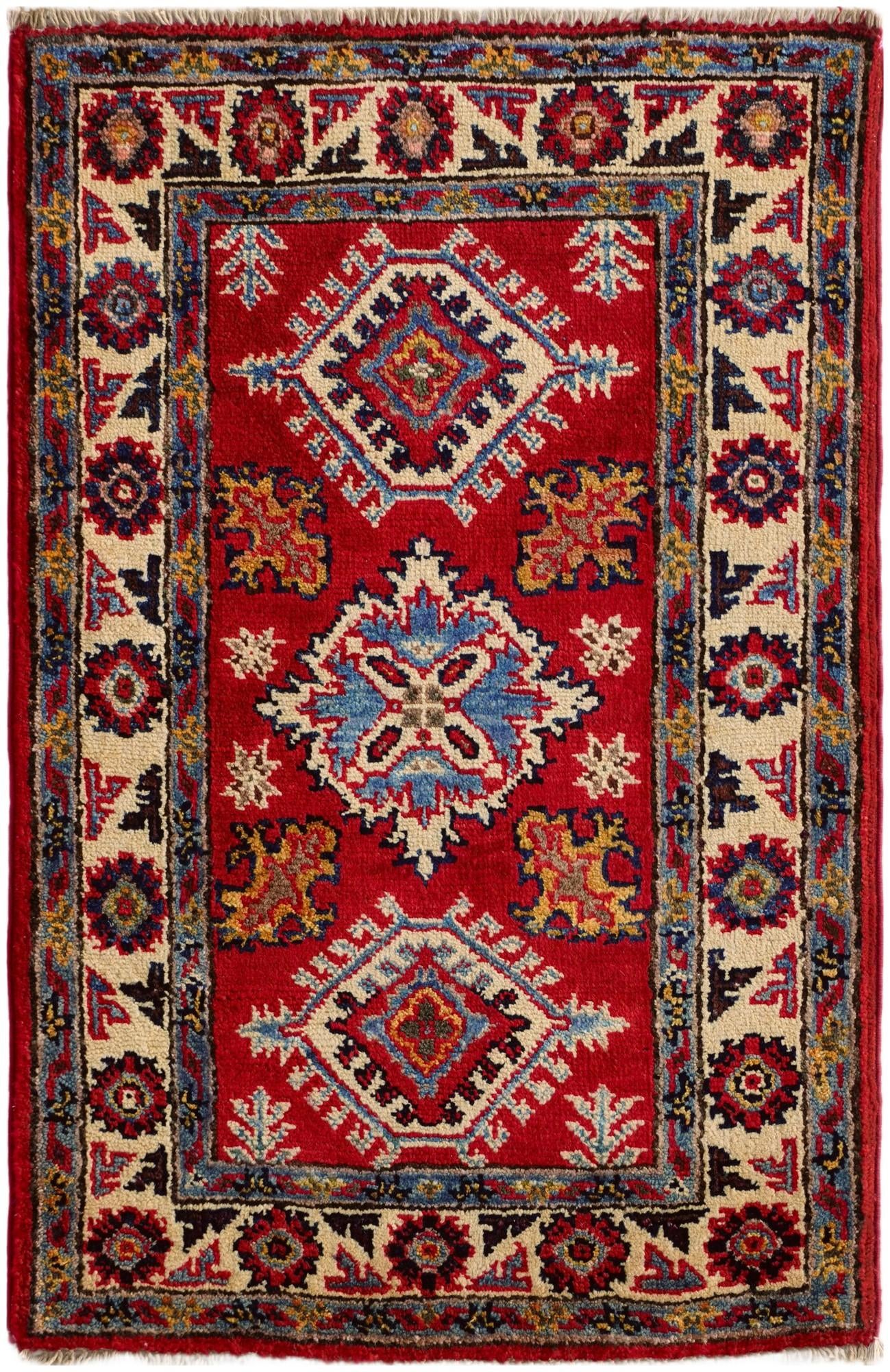 1' 11 x 3' Hand Knotted Kazak Rug