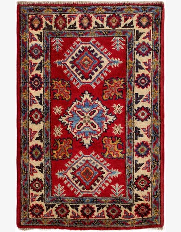 1' 11 x 3' Hand Knotted Kazak Rug