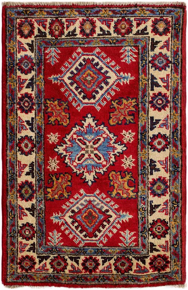 1' 11 x 3' Hand Knotted Kazak Rug