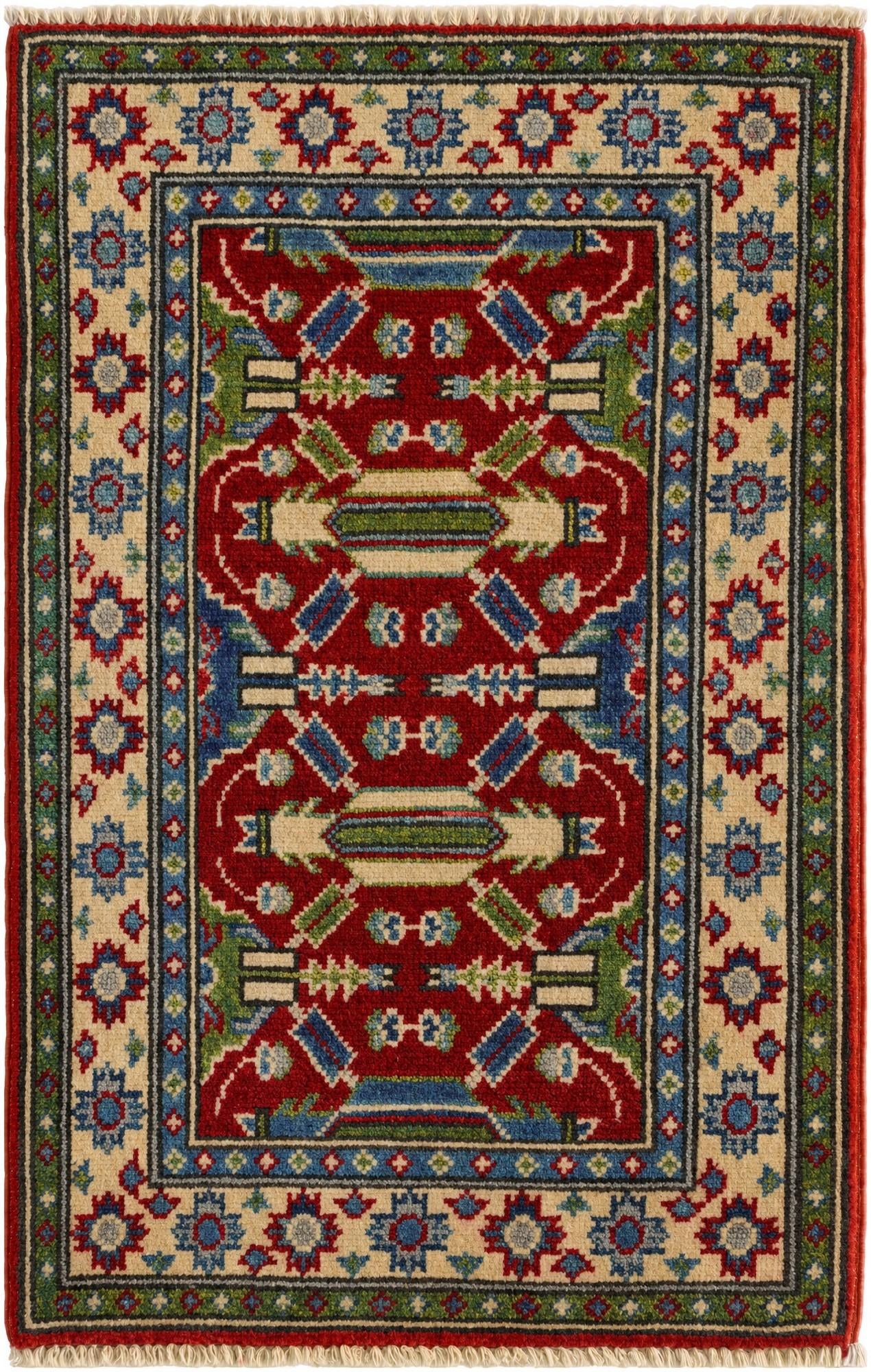 1' 10 x 3' Hand Knotted Kazak Rug