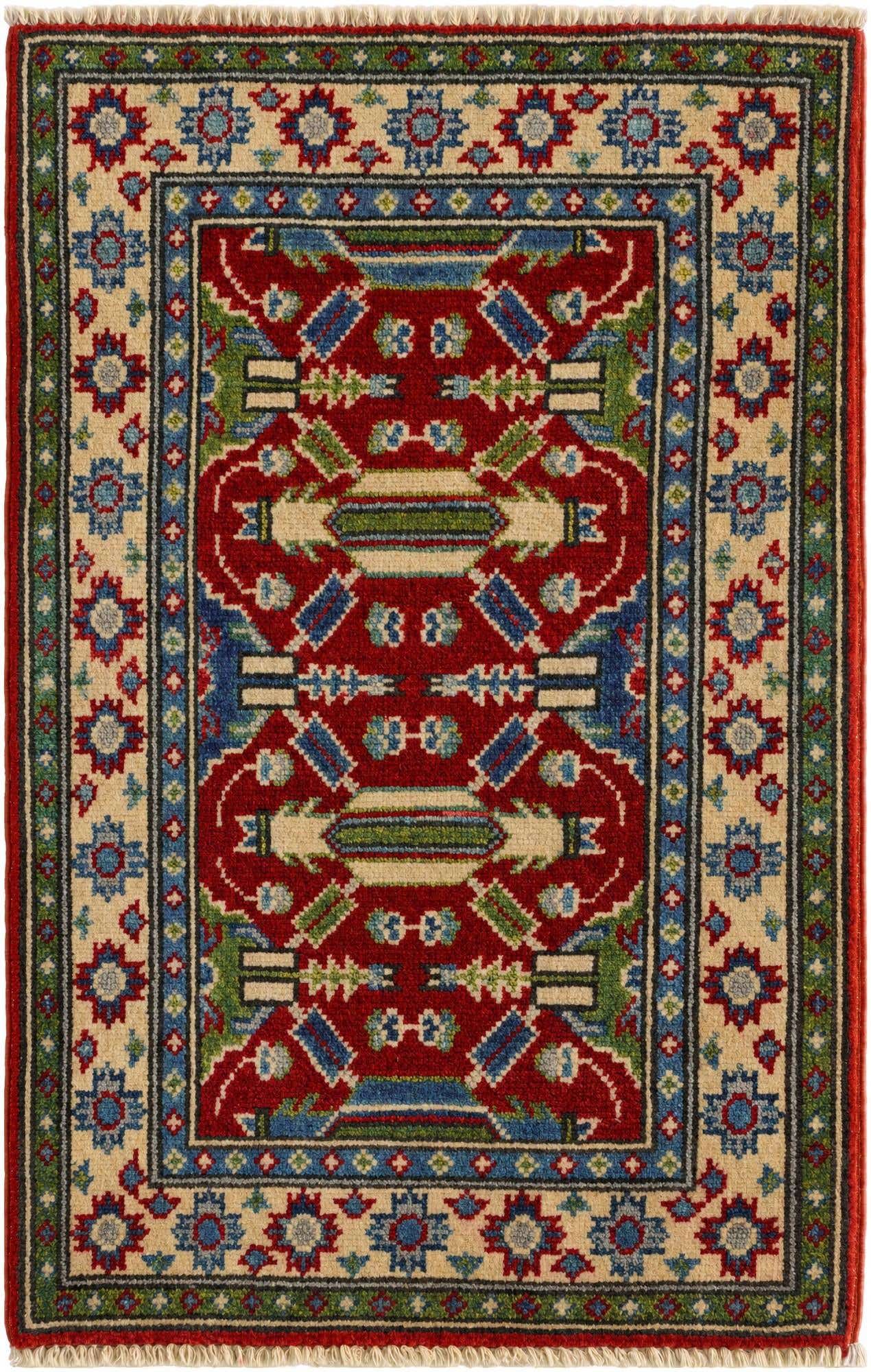 1' 10 x 3' Hand Knotted Kazak Rug