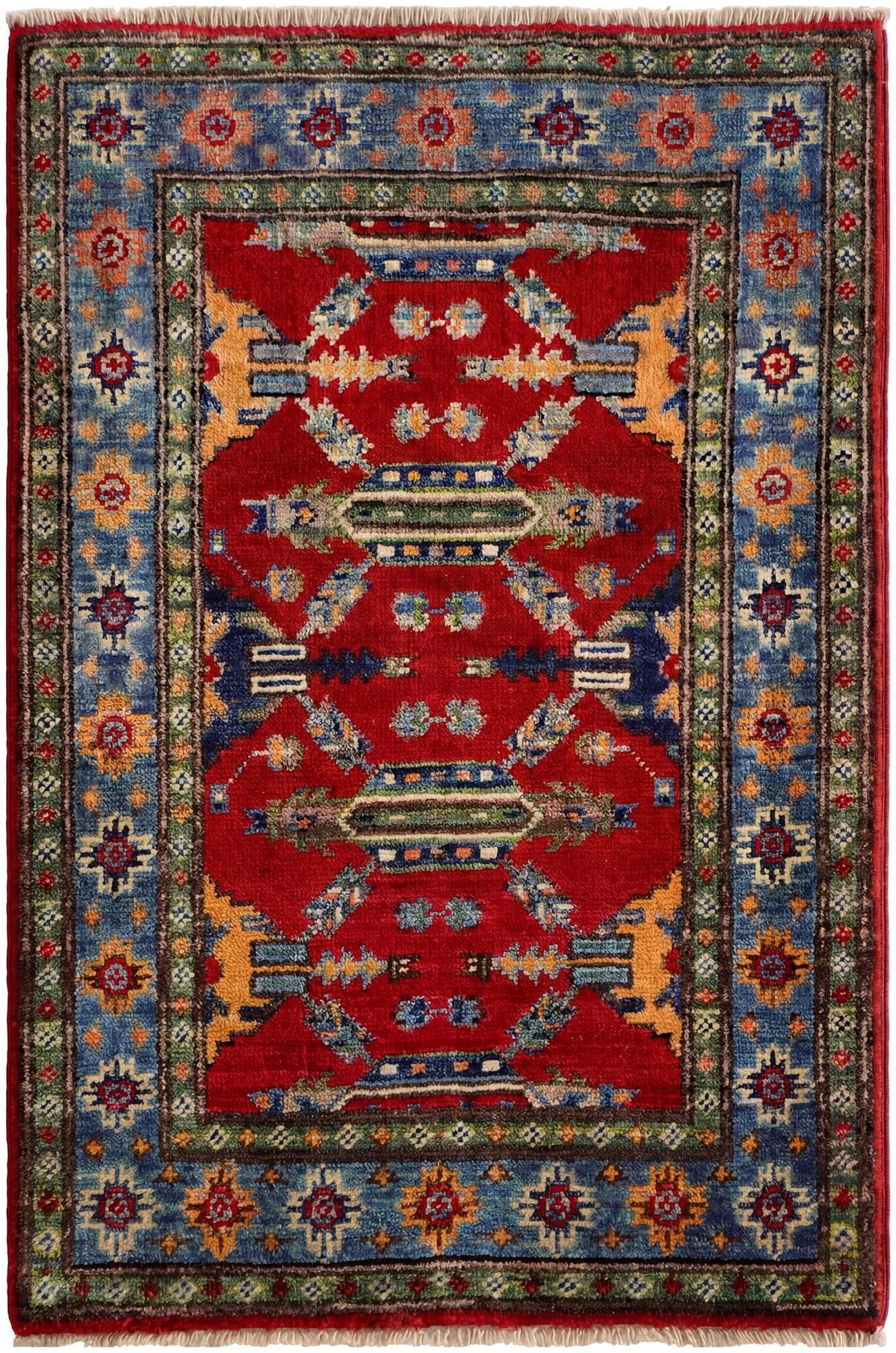 2' x 3' Hand Knotted Kazak Rug