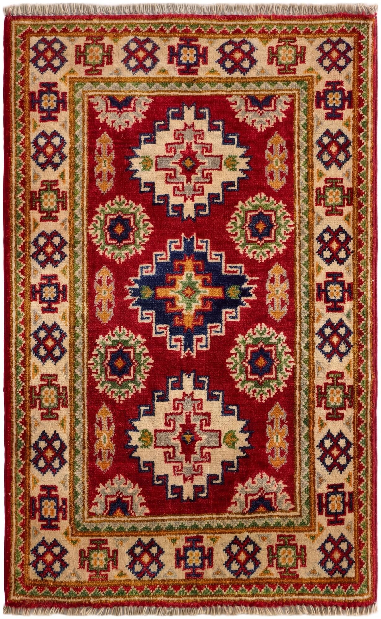 1' 11 x 3' 1 Hand Knotted Kazak Rug