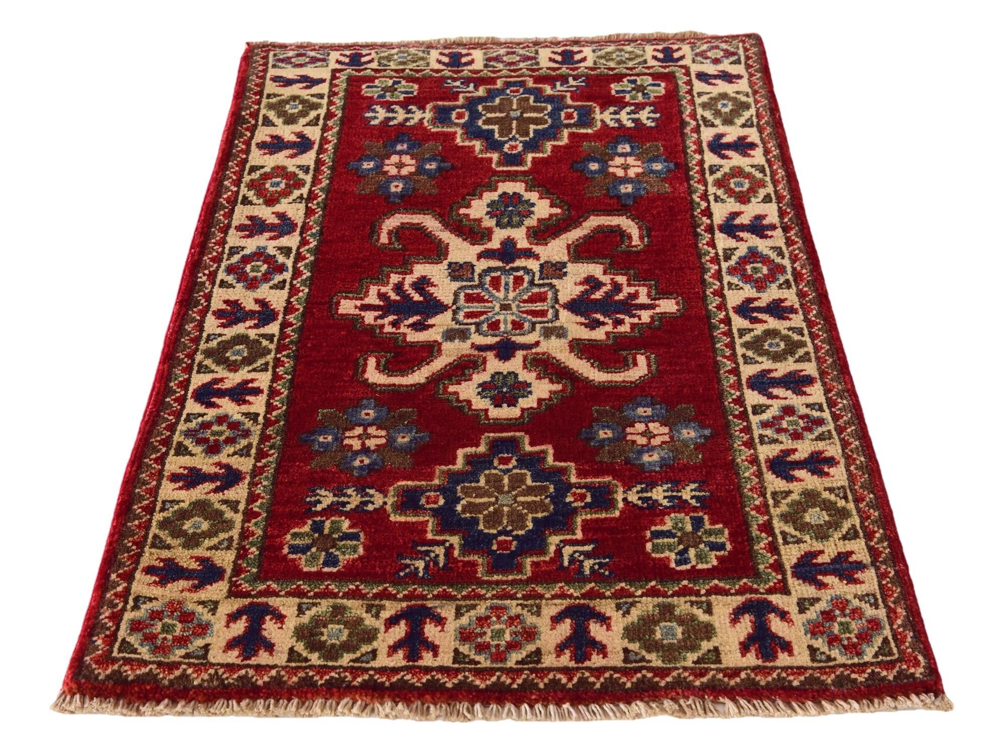 2' x 3' 3 Hand Knotted Kazak Rug