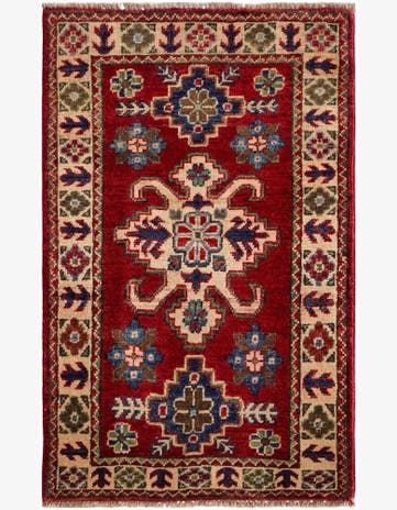 2' x 3' 3 Hand Knotted Kazak Rug