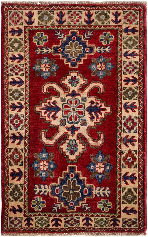 Detail image of 2' x 3' 3 Hand Knotted Kazak Rug