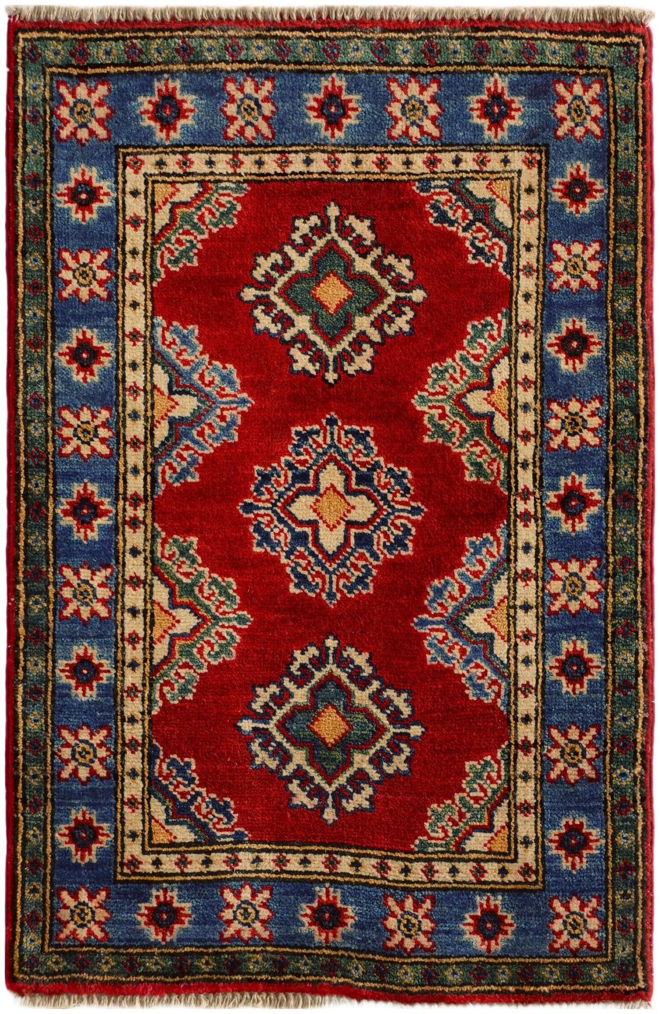 1' 11 x 2' 11 Hand Knotted Kazak Rug