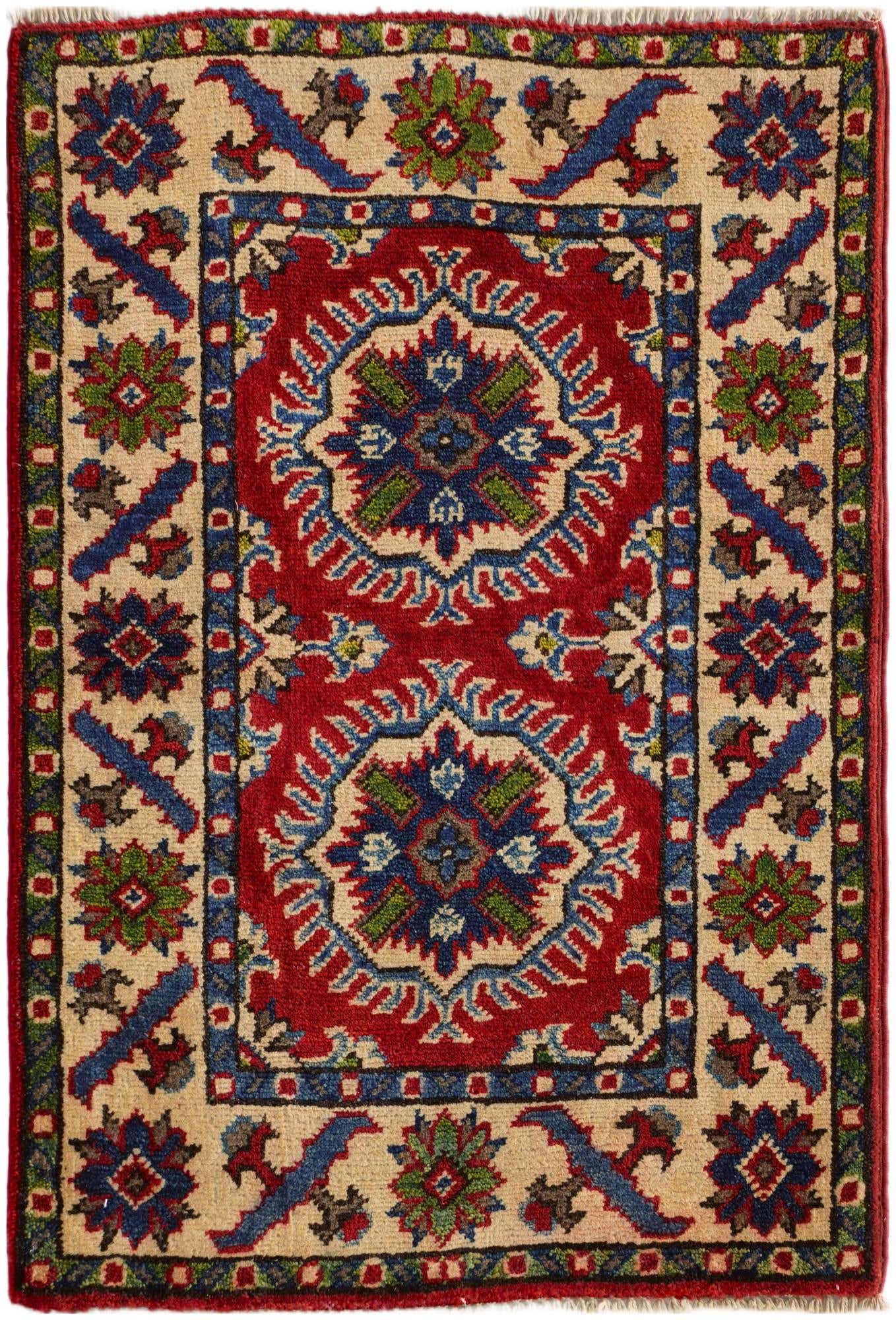 2' x 3' 1 Hand Knotted Kazak Rug