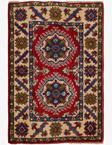 2' x 3' 1 Hand Knotted Kazak Rug