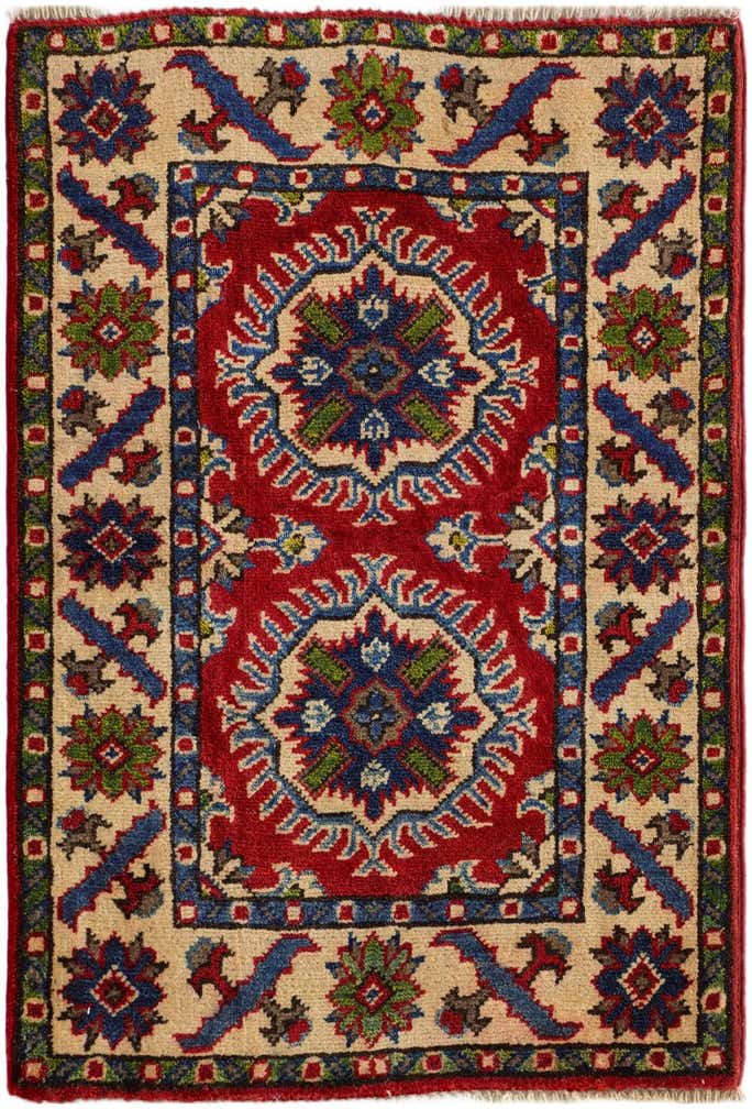 2' x 3' 1 Hand Knotted Kazak Rug