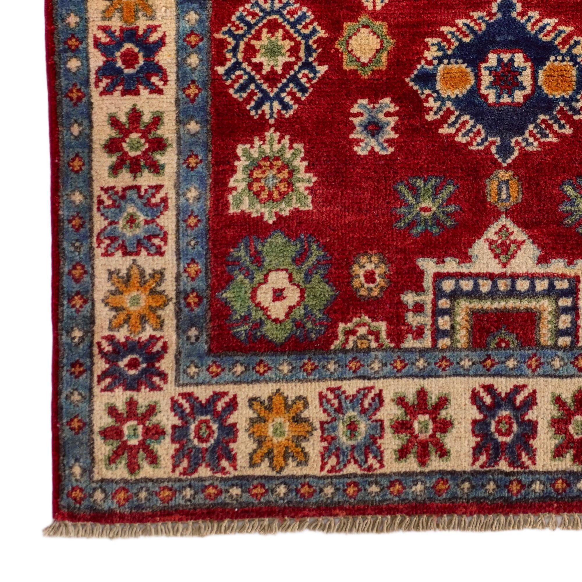 2' 8 x 4' Hand Knotted Kazak Rug