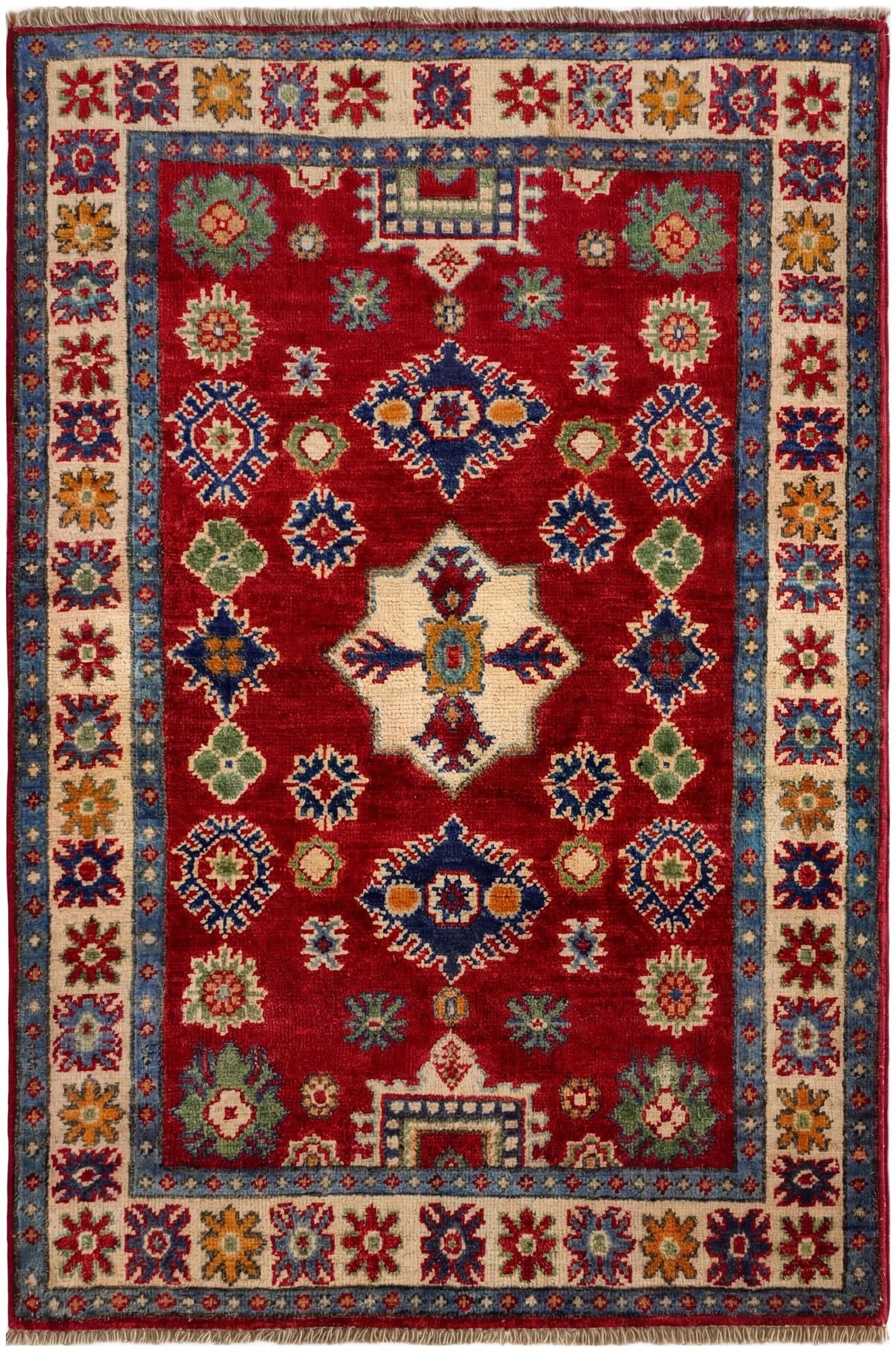 2' 8 x 4' Hand Knotted Kazak Rug