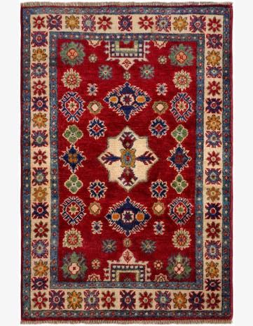 2' 8 x 4' Hand Knotted Kazak Rug