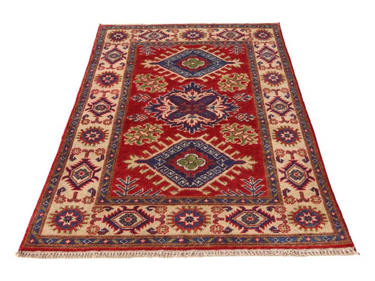 Detail image of 2' 6 x 4' 4 Hand Knotted Kazak Rug