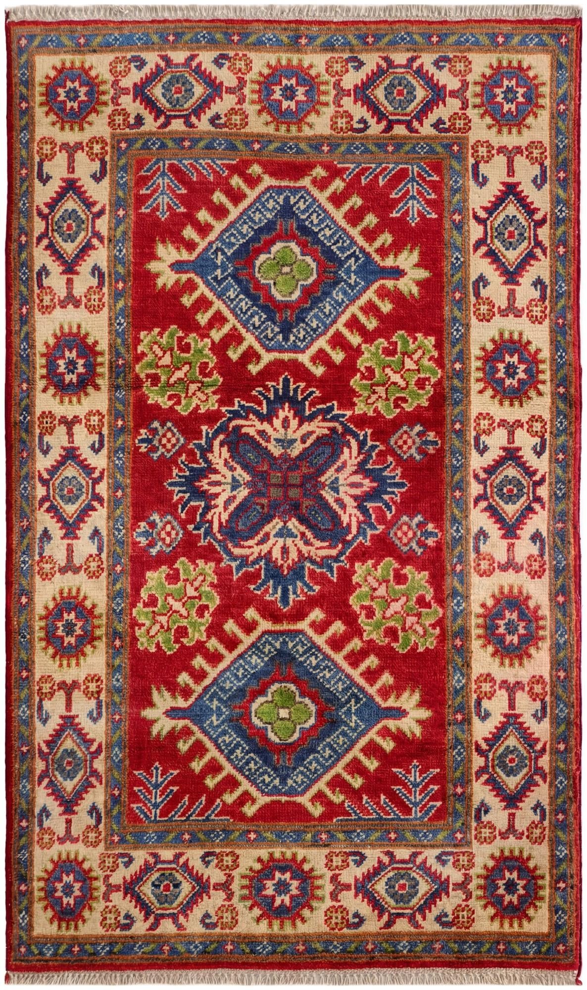2' 6 x 4' 4 Hand Knotted Kazak Rug