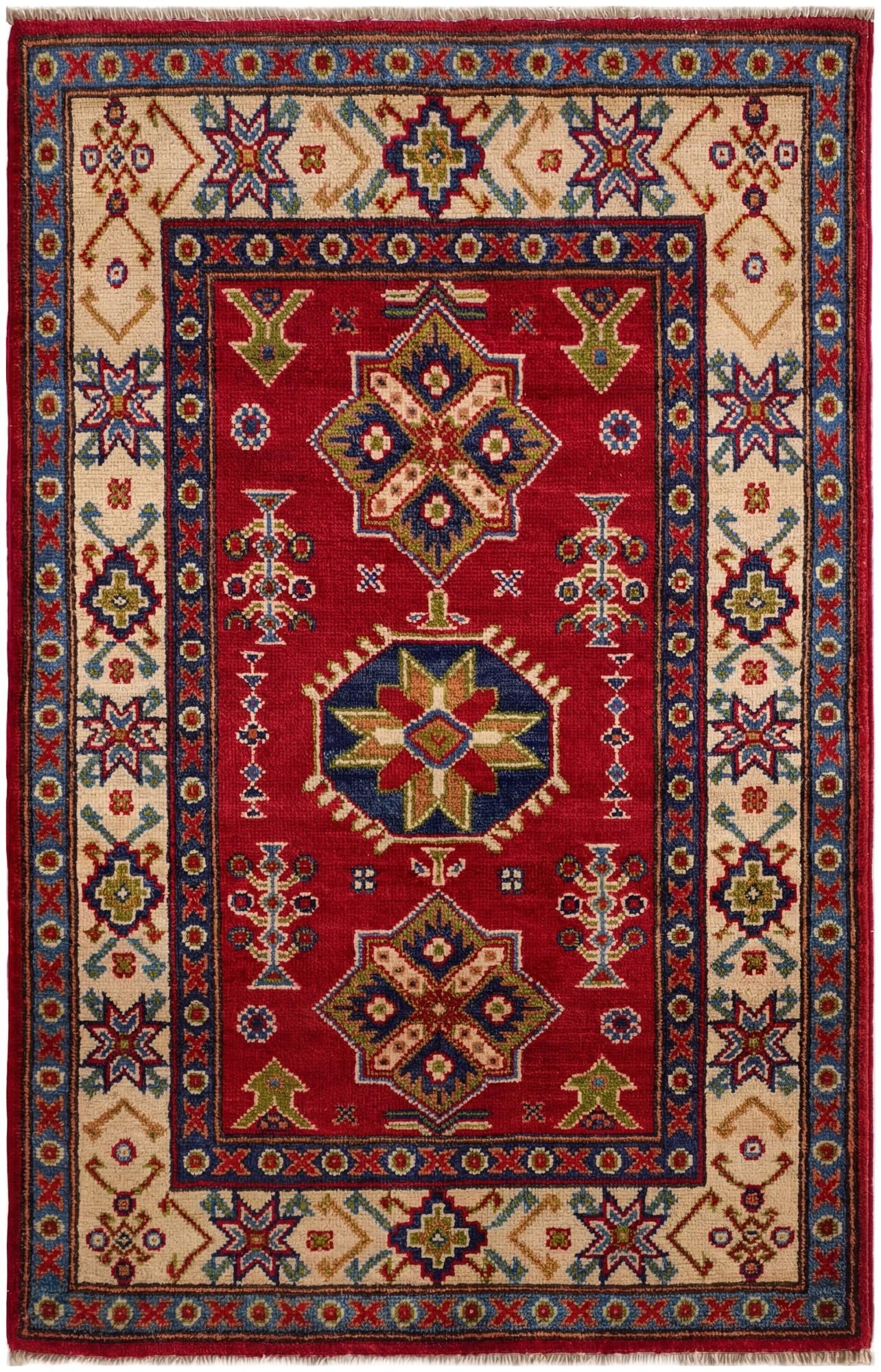 2' 8 x 4' 1 Hand Knotted Kazak Rug