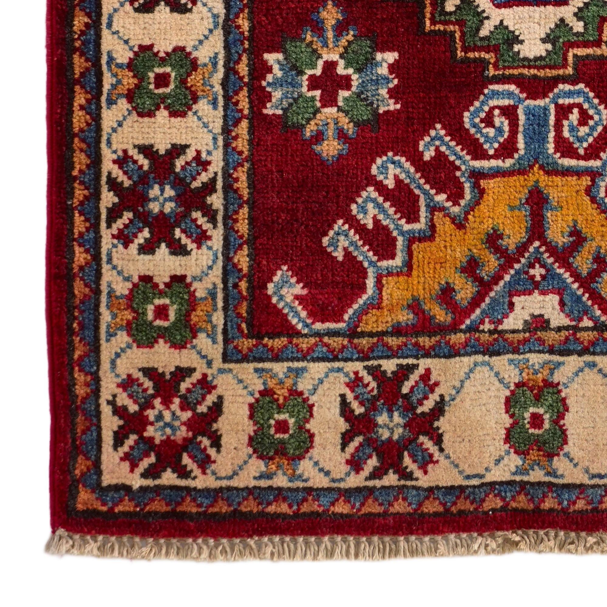 2' x 2' 11 Hand Knotted Kazak Rug