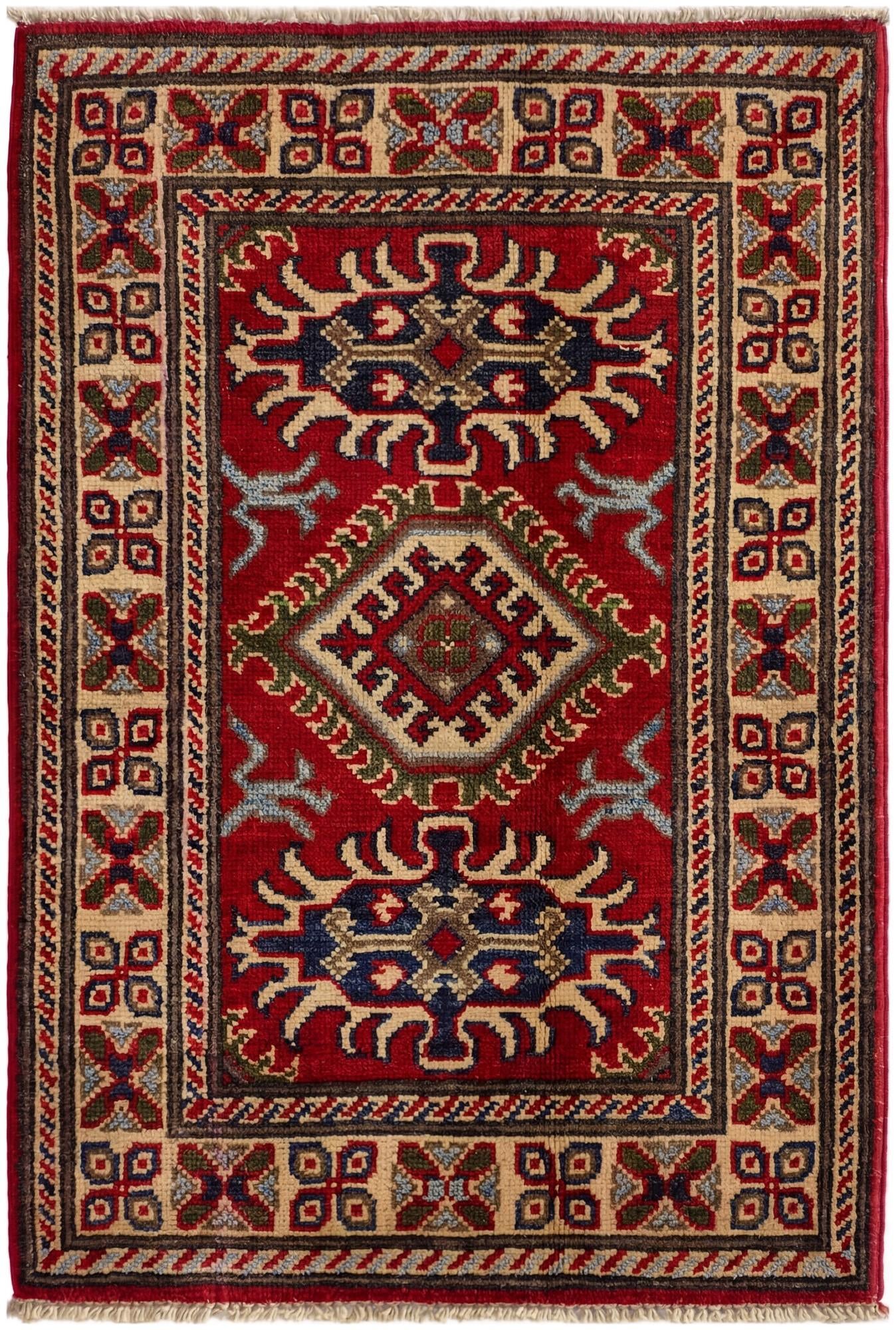 2' x 3' Hand Knotted Kazak Rug