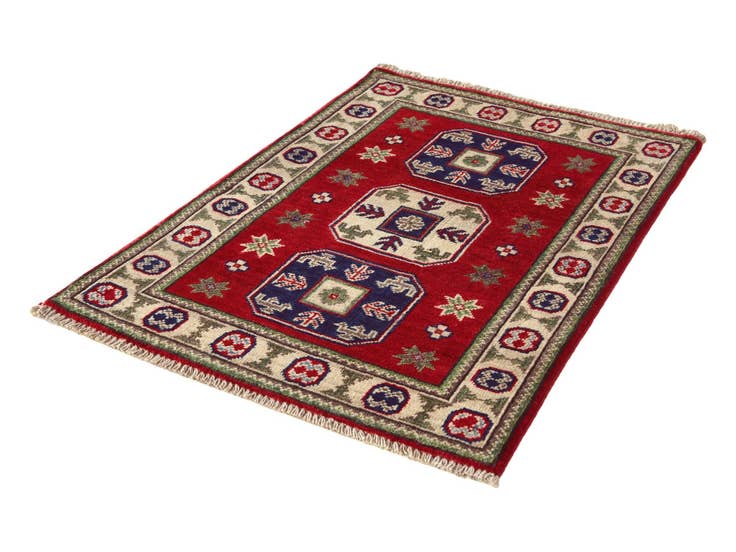 Detail image of 2' 1 x 2' 11 Hand Knotted Kazak Rug