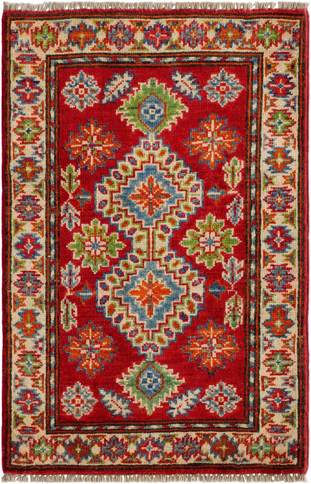 2' x 3' 1 Hand Knotted Kazak Rug