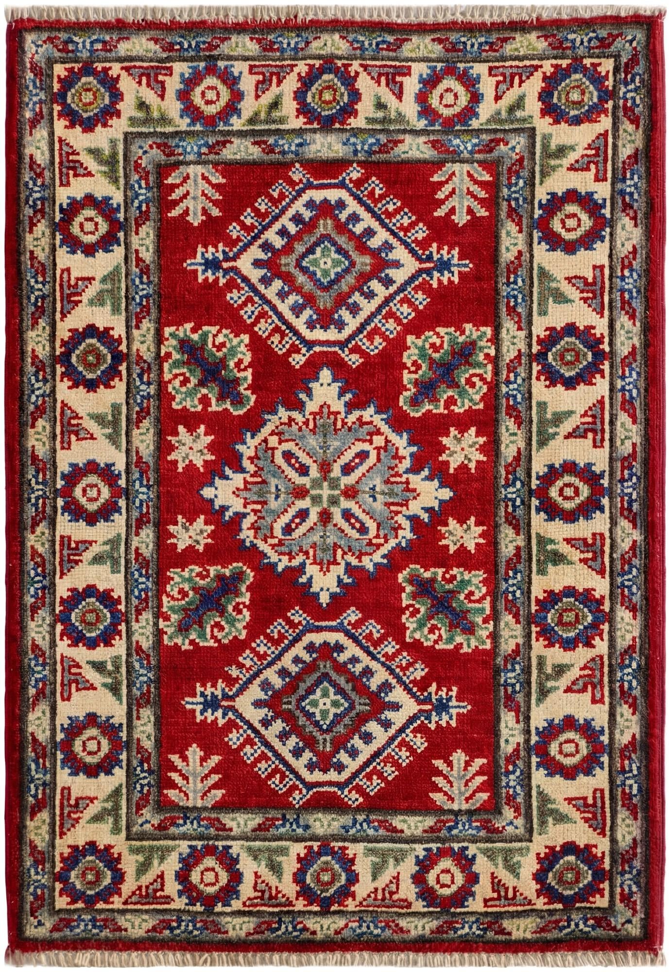 2' 1 x 3' Hand Knotted Kazak Rug