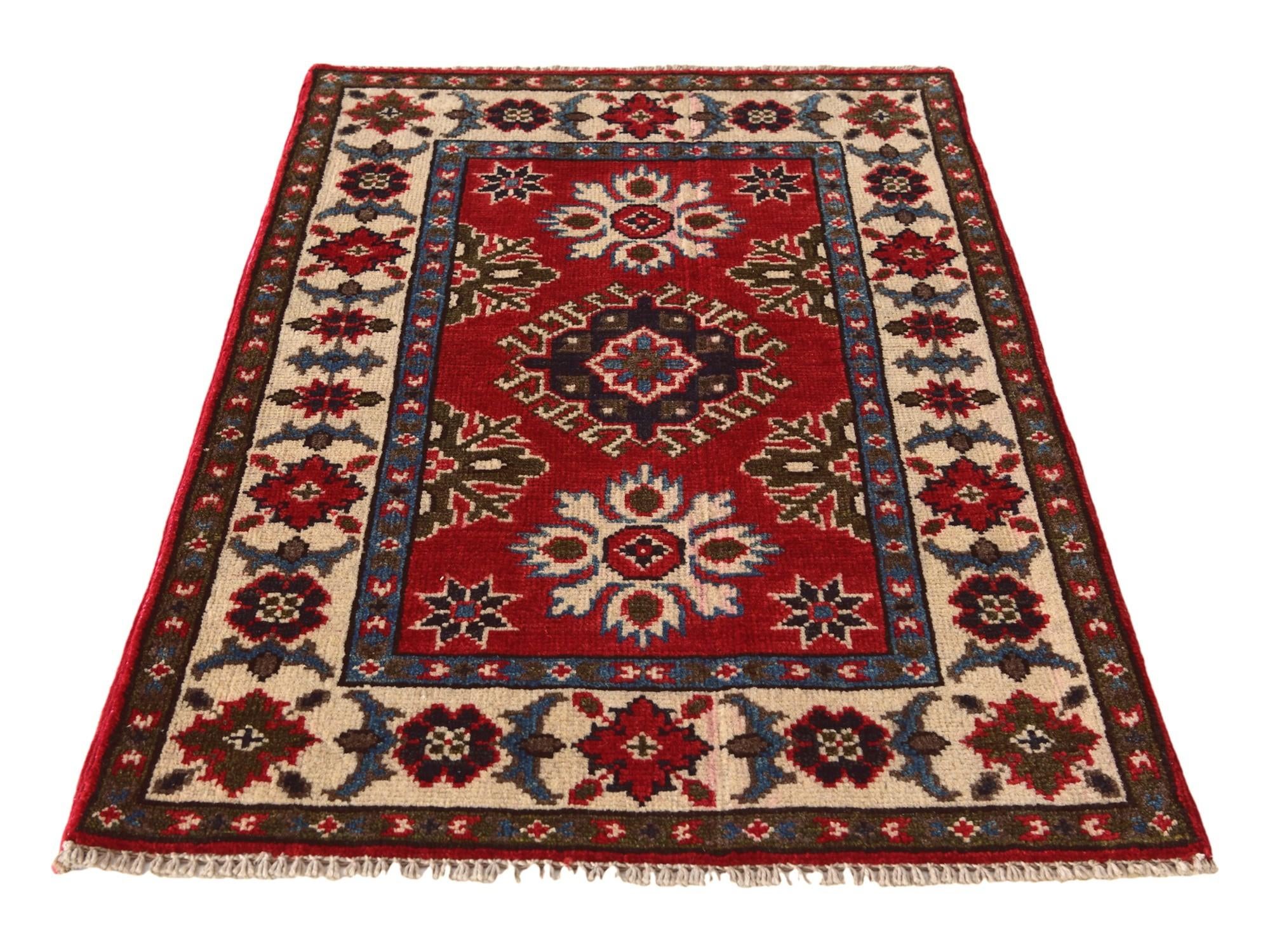 2' x 3' 1 Hand Knotted Kazak Rug