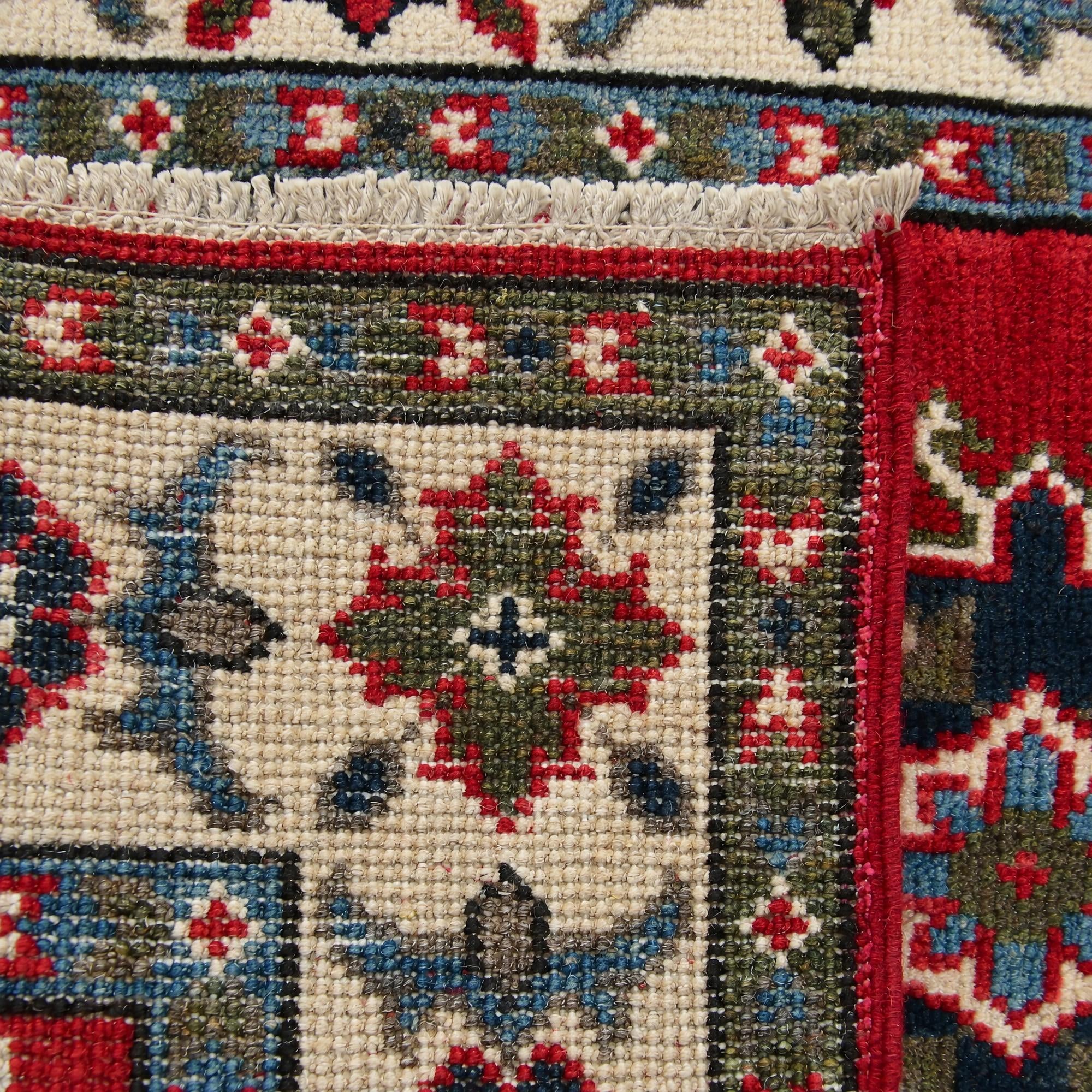 60cm x 95cm anudado a mano Kazak Alfombra