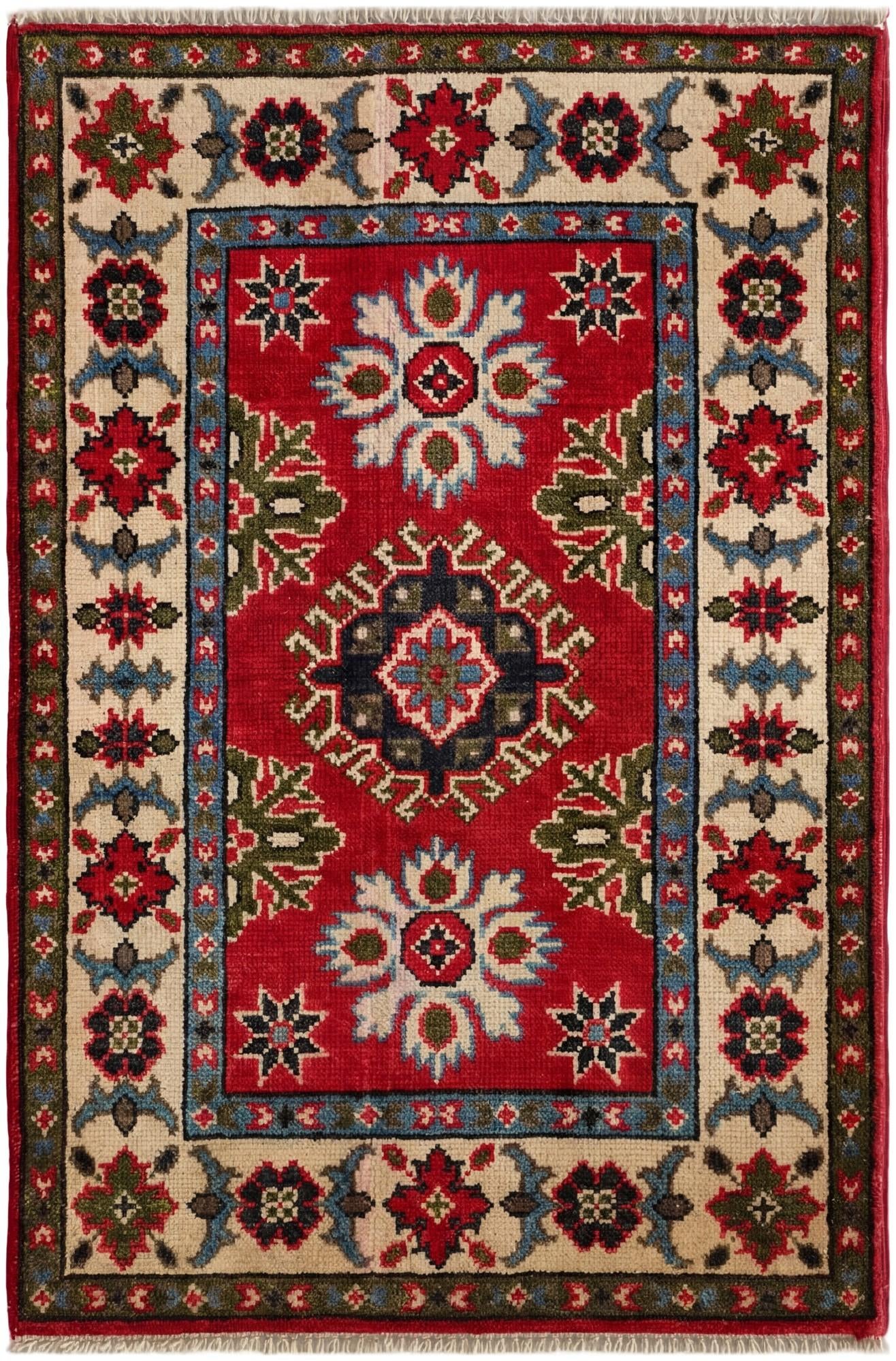 2' x 3' 1 Hand Knotted Kazak Rug