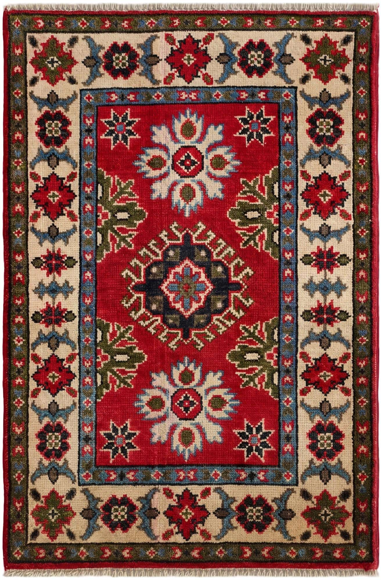 2' x 3' 1 Hand Knotted Kazak Rug