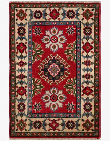 2' x 3' 1 Hand Knotted Kazak Rug