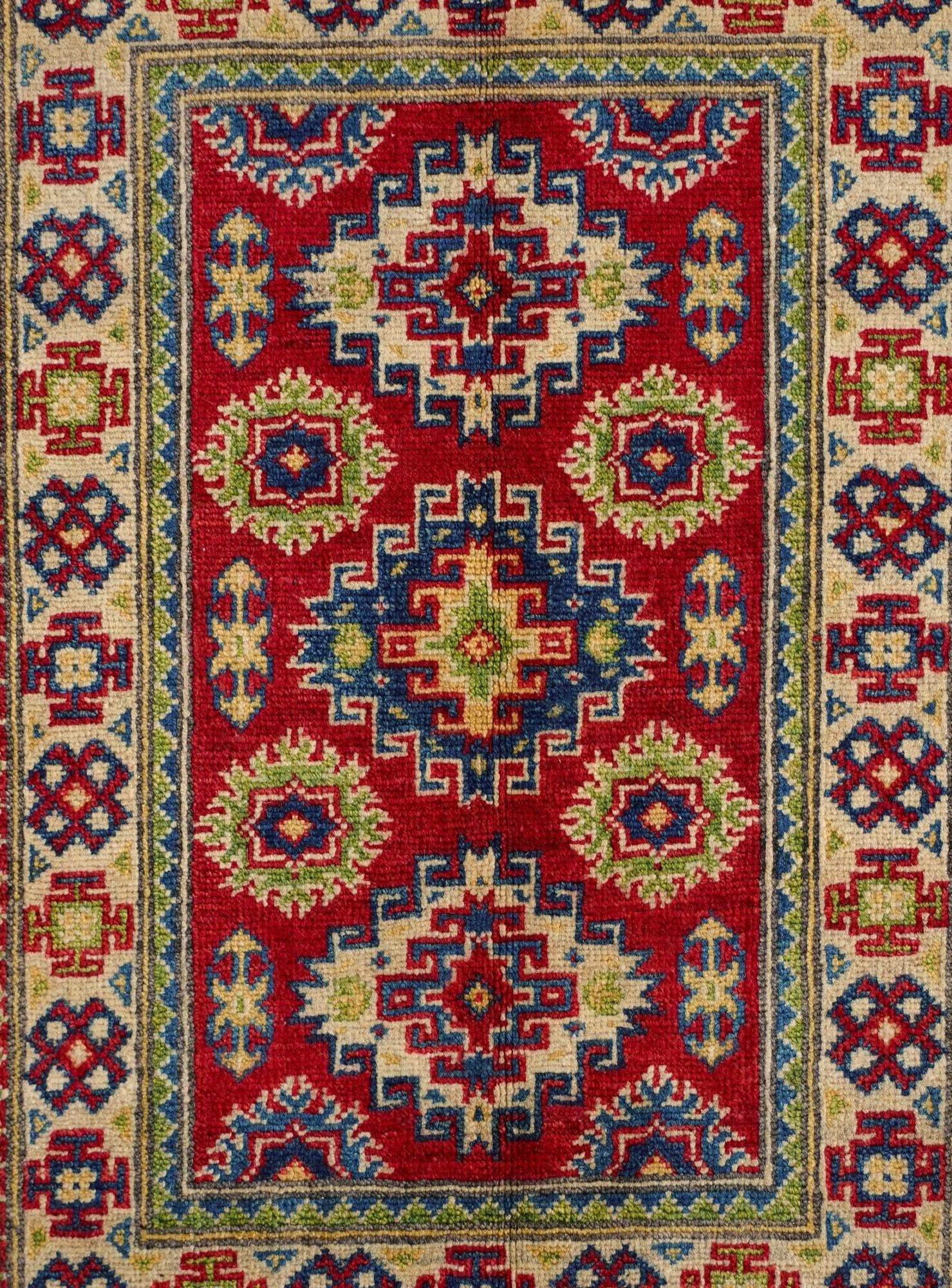 2' x 2' 11 Hand Knotted Kazak Rug