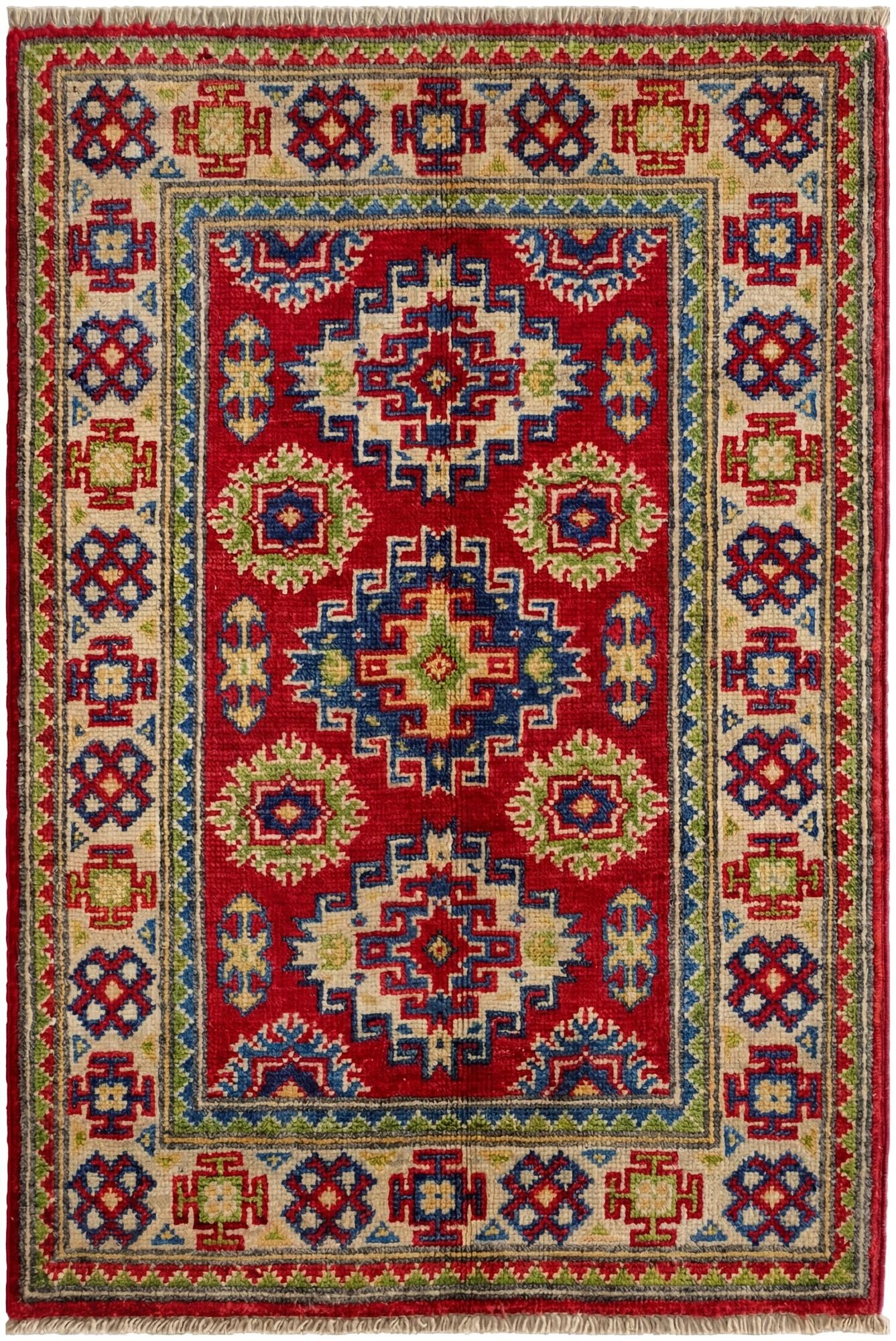 2' x 2' 11 Hand Knotted Kazak Rug