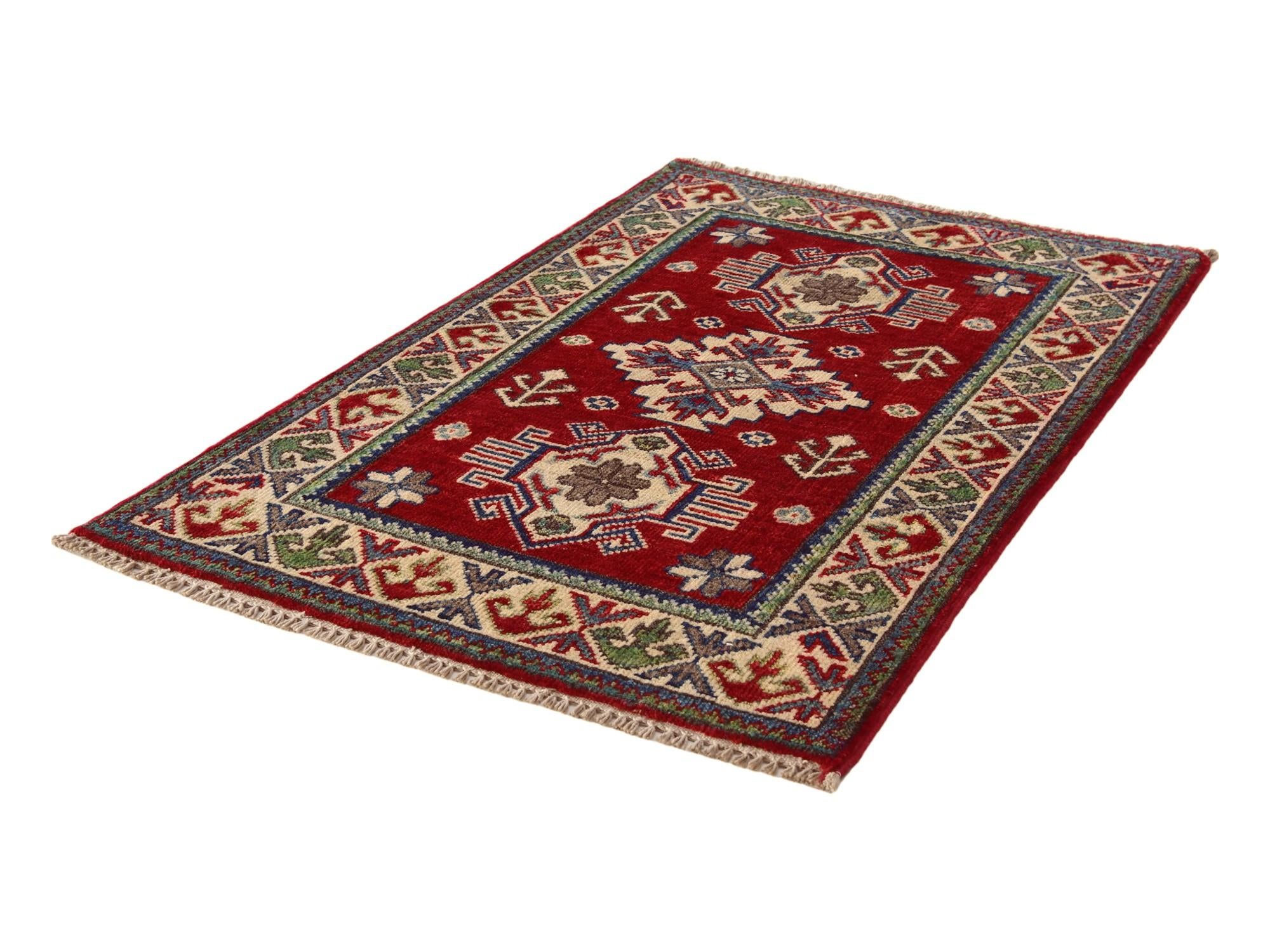 2' x 3' 1 Hand Knotted Kazak Rug