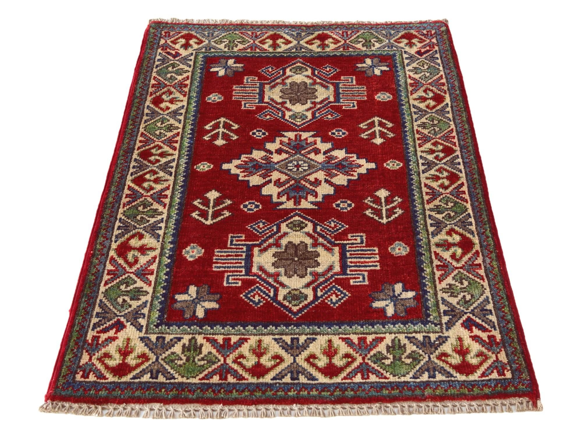 2' x 3' 1 Hand Knotted Kazak Rug