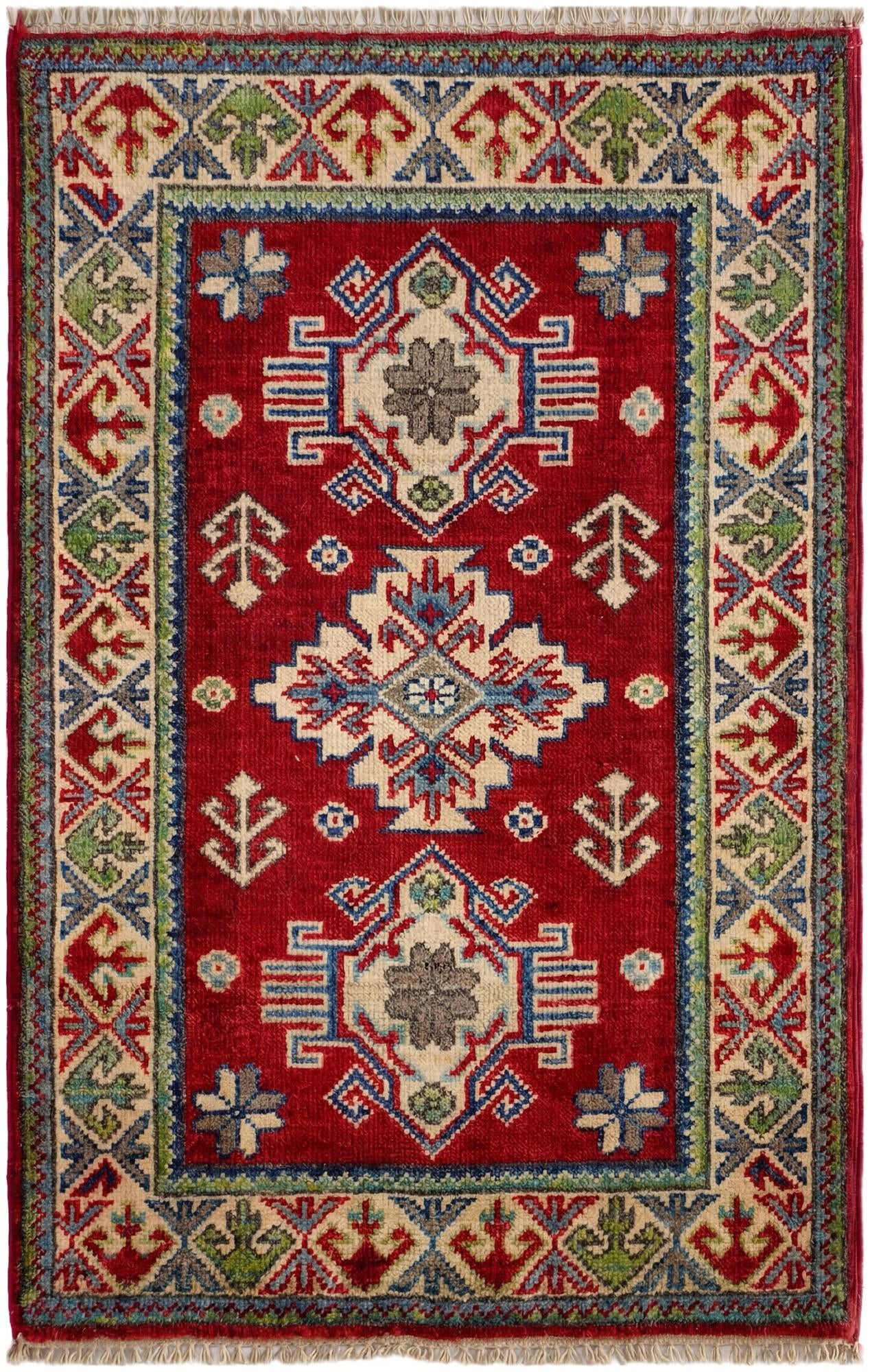 2' x 3' 1 Hand Knotted Kazak Rug
