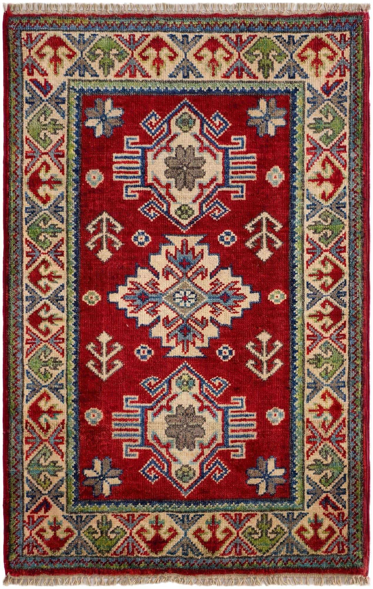 2' x 3' 1 Hand Knotted Kazak Rug