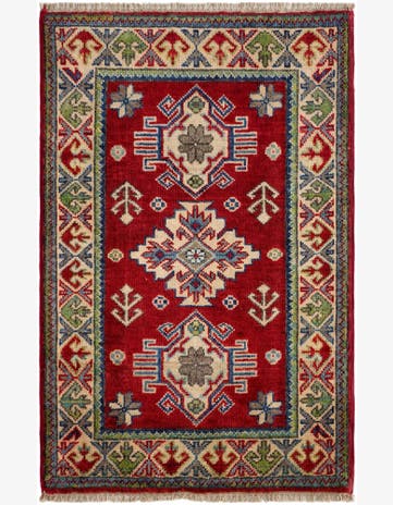 2' x 3' 1 Hand Knotted Kazak Rug
