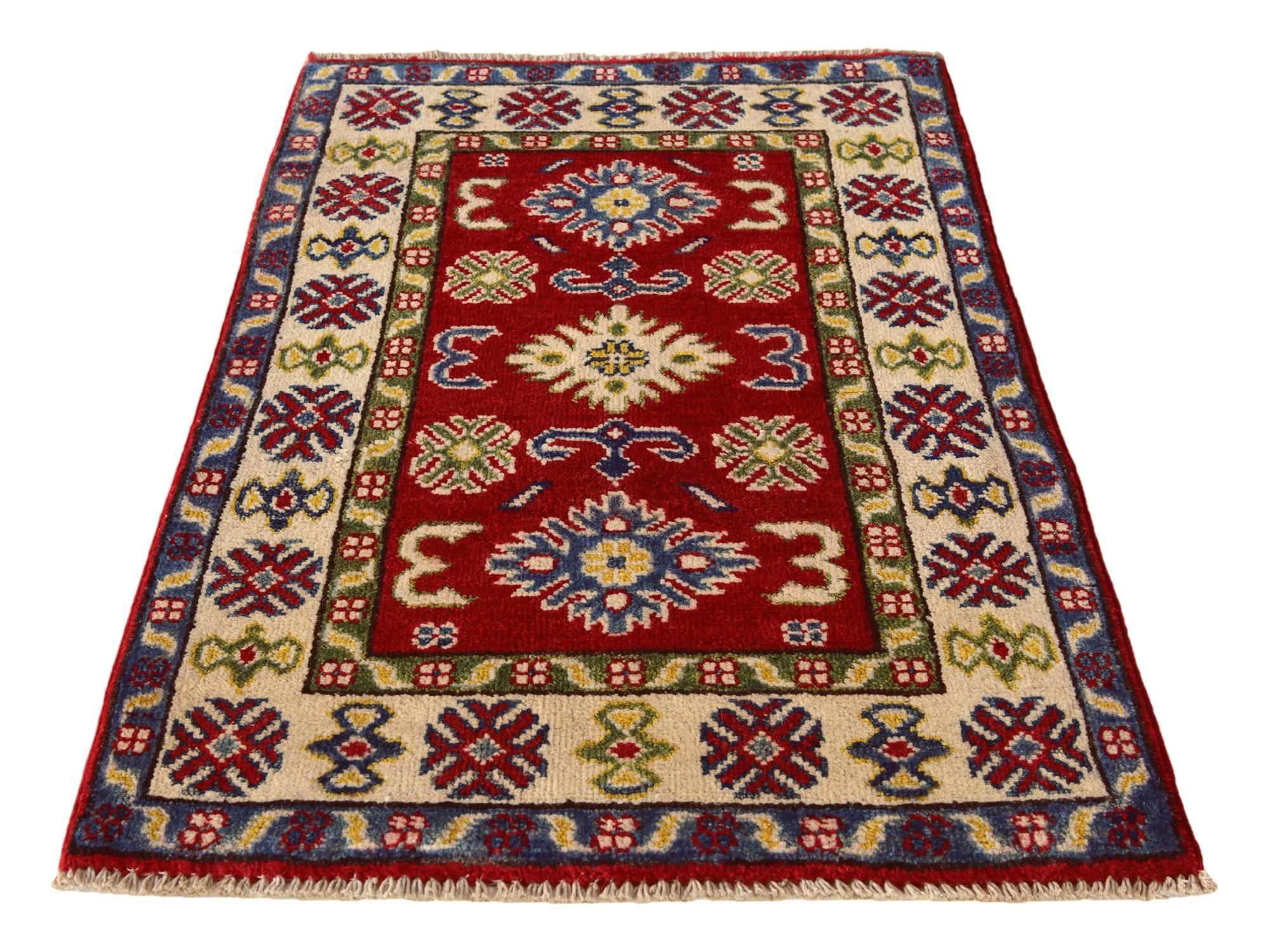 2' x 3' Hand Knotted Kazak Rug