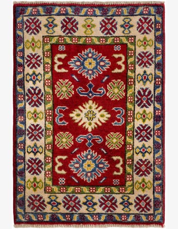 2' x 3' Hand Knotted Kazak Rug