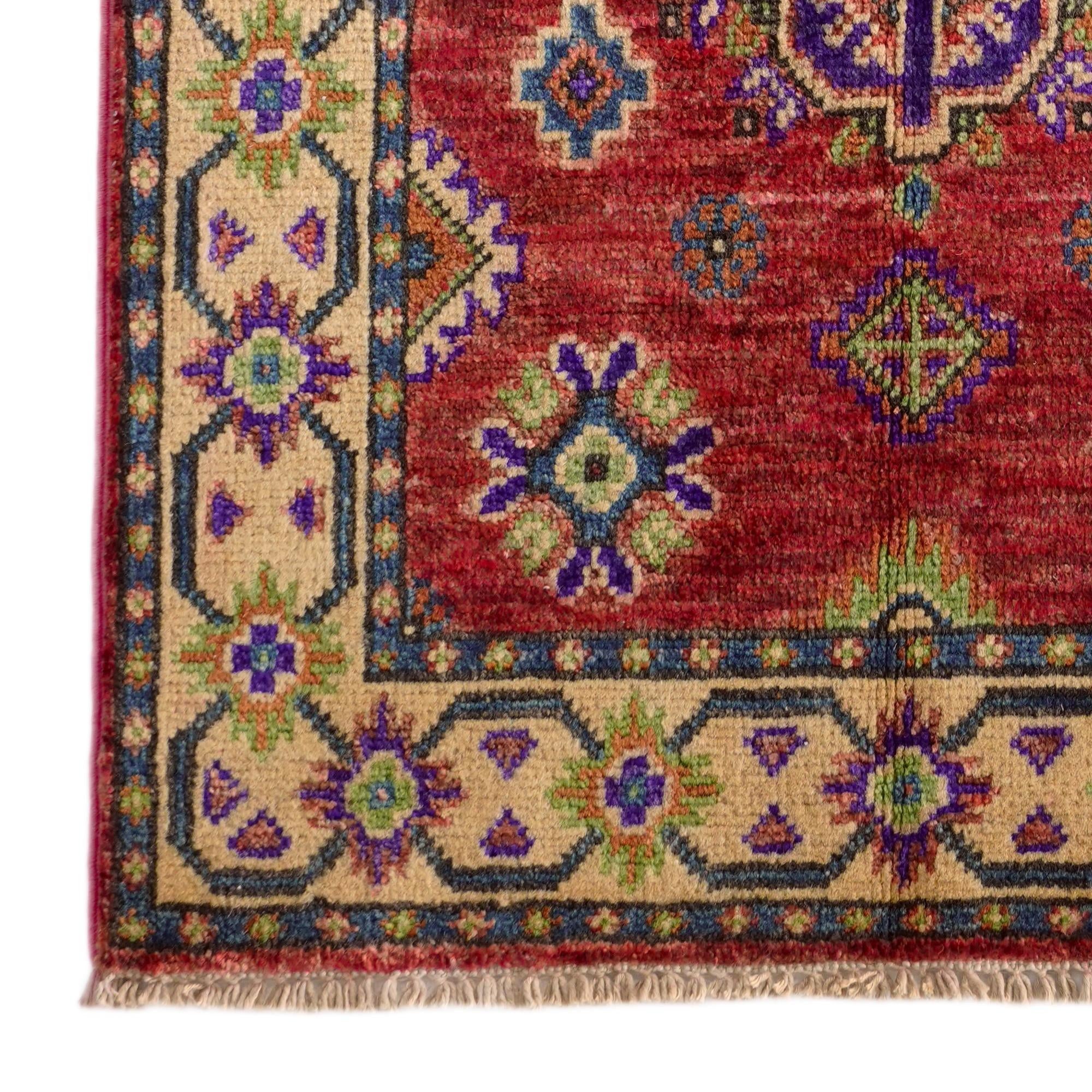 2' x 3' 2 Hand Knotted Kazak Rug