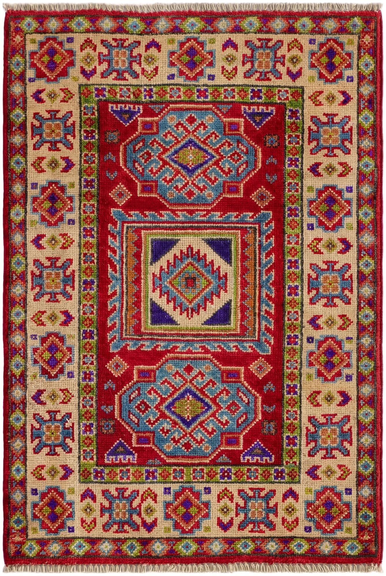 2' x 2' 11 Hand Knotted Kazak Rug