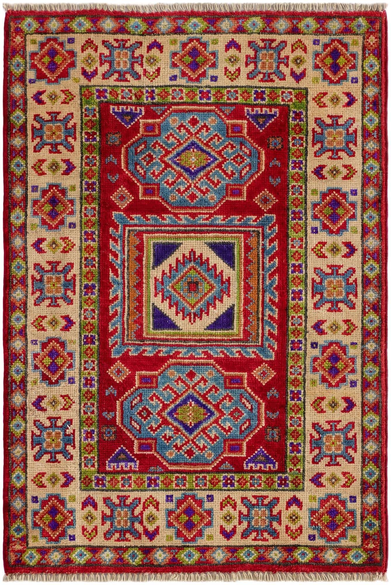 2' x 2' 11 Hand Knotted Kazak Rug