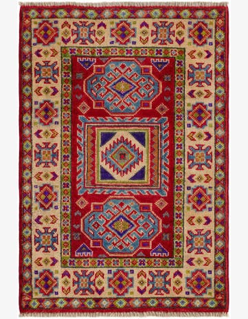 2' x 2' 11 Hand Knotted Kazak Rug