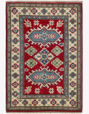 2' x 3' Hand Knotted Kazak Rug
