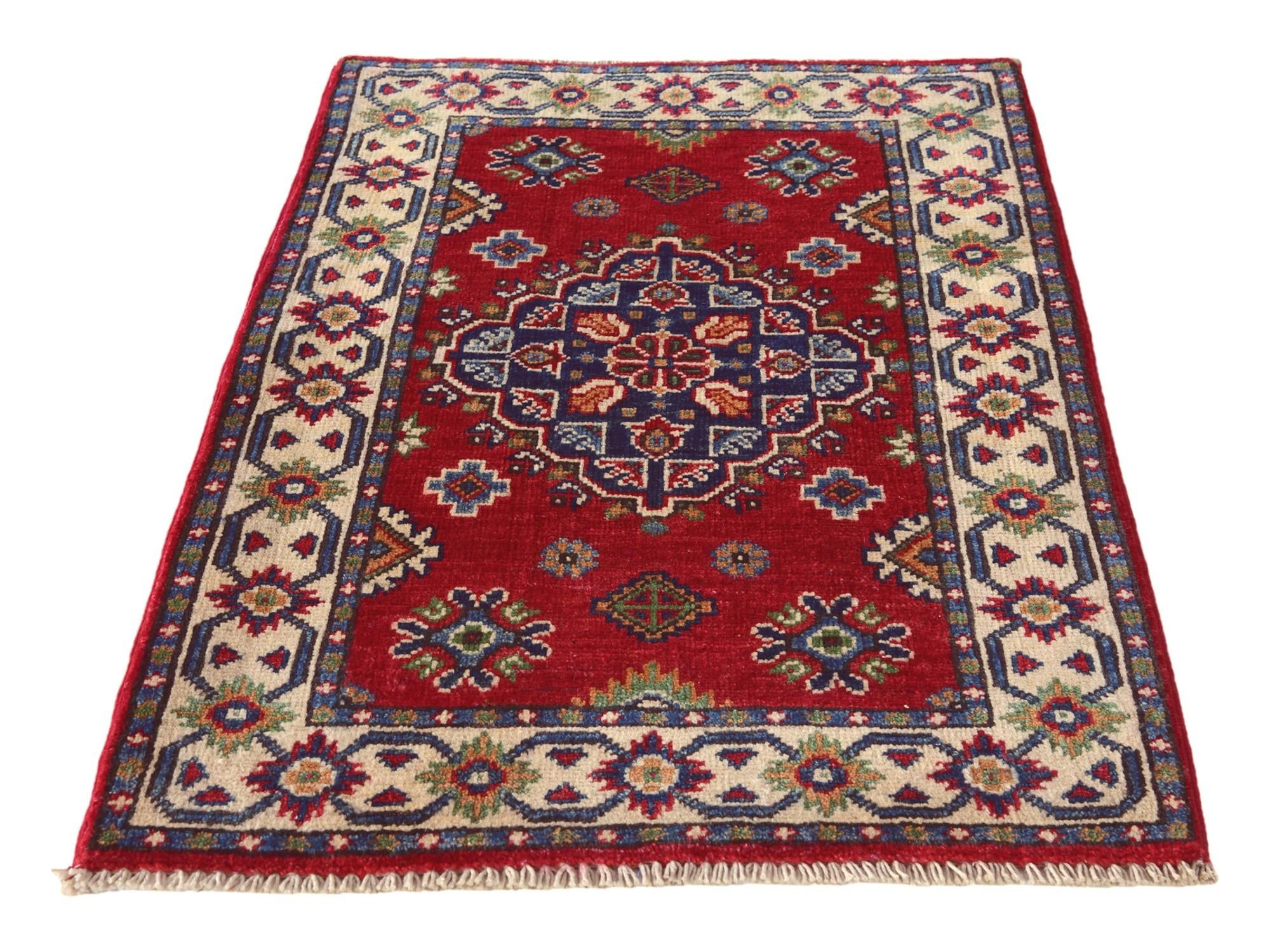 2' x 3' 1 Hand Knotted Kazak Rug